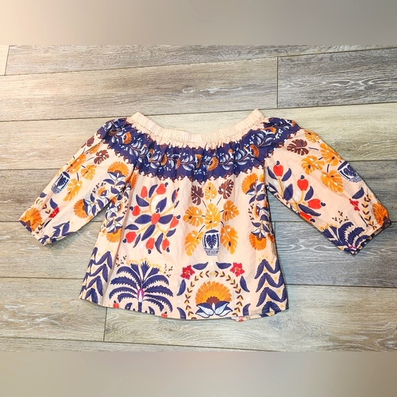 Anthropologie FARM Rio Multicolor Boho Off The Shoulder Size Small - Picture 2 of 8
